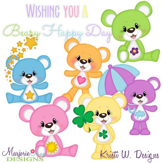 Rainbow Bears SVG Cutting Files + Clipart - Click Image to Close